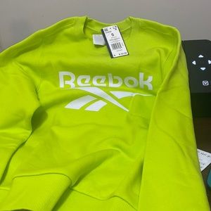 Reebok sweatshirt in lime green with white Reebok in front
